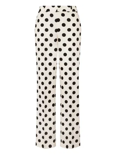 MOSCHINO POLKA-DOT WOOL TROUSERS