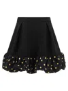 Moschino Midi Skirt With Polka Dots And Ruffles In Black