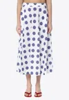 Moschino Biro Polka Dots Poplin Skirt In White