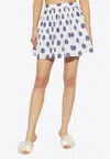 Moschino Couture Ballpoint Pen Polka Dots Pleated Skirt In White
