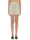 Moschino Off-white Allover Polka Dots Shorts In Beige