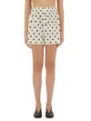 Moschino Off-white Allover Polka Dots Shorts In Beige