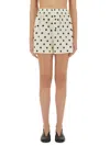 Moschino Off-white Allover Polka Dots Shorts In Ivory