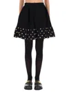 Moschino Midi Skirt With Polka Dots And Ruffles In Black