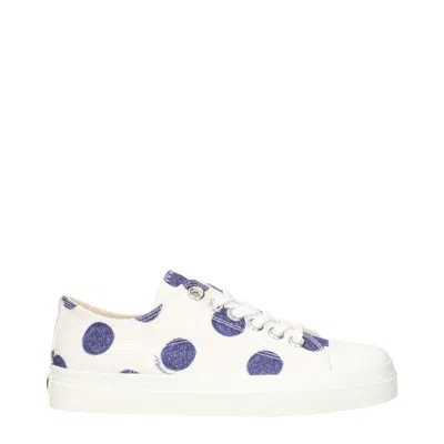 Moschino Polka-dot Canvas Sneakers In White