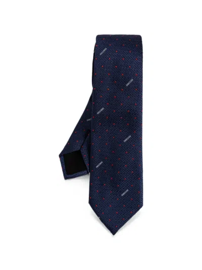 Moschino Polka-dot Logo-embroidered Tie In Multi