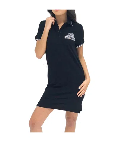 Moschino Polo Collar Short-sleeved Dress In Black
