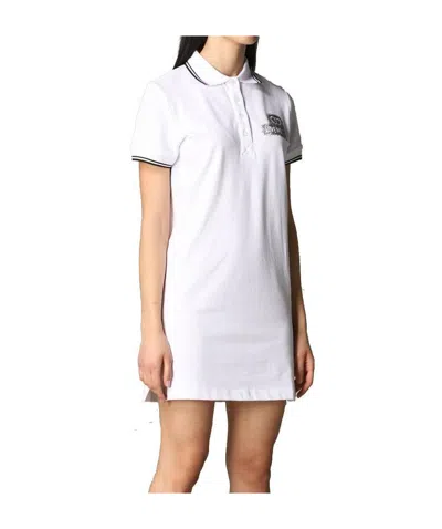 Moschino Polo Collar Short-sleeved Dress In White