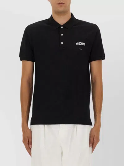 Moschino Polo Collar Short Sleeves T-shirt In Black