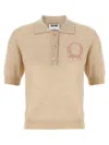 Moschino Knitwear Polo Collar Short Sleeves Ribbed Hem In Neutral