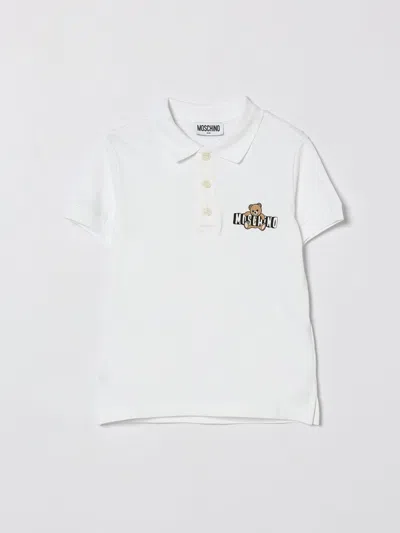 Moschino Kids' ポロシャツ  ボーイ カラー ホワイト In White