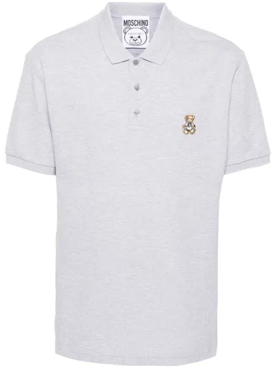 Moschino Polo Shirt With Teddy Bear Application In White