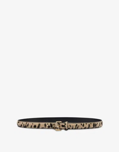 Moschino Pony Belt In Beige