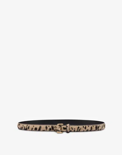 Moschino Pony Belt In Sand