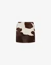 Moschino Cow-print Mini Skirt In Brown
