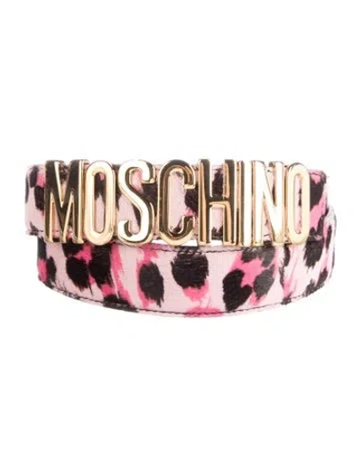 Pre-owned Moschino Ponyhair Belt In Pink