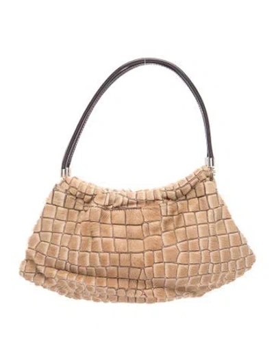Pre-owned Moschino Ponyhair Top Handle Bag Vintage In Neutral