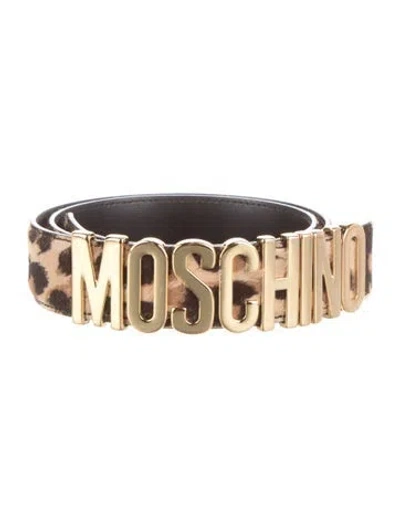 Pre-owned Moschino Ponyhair Waist Belt In Brown
