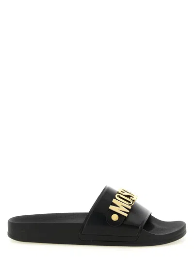 Moschino 'pool' Slides In Black