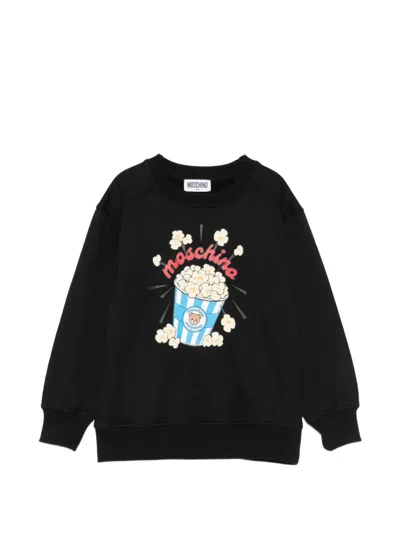 Moschino Kids' Popcorn-print Sweatshirt In Black
