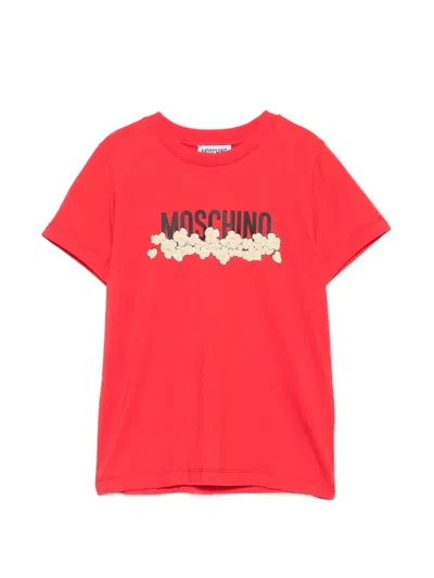 Moschino Kids' Popcorn-print T-shirt In Red