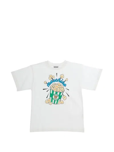 Moschino Kids' Popcorn-print T-shirt In White