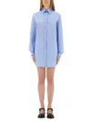 Moschino Women Poplin Chemise Jumpsuit In Baby Blue