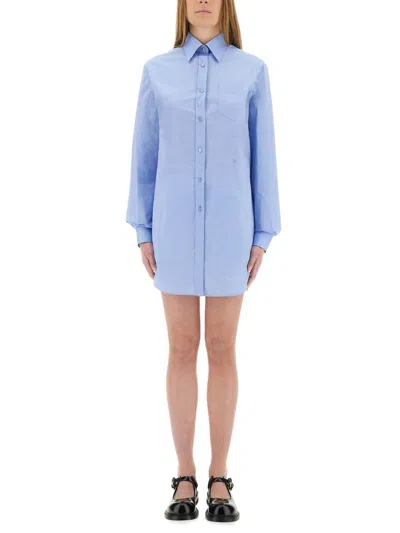 Moschino Poplin Chemise Jumpsuit - Size 40 In Blue