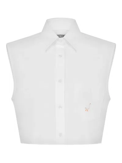 Moschino Poplin Cropped Shirt In White