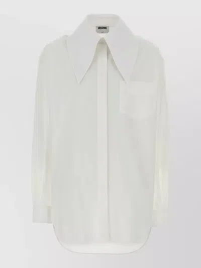 Moschino White Poplin Shirt In Neutral