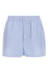 Moschino Light Blue Striped Elegant And Refined Women's Cotton Pants