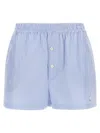 Moschino Striped Cotton Poplin Boxer Shorts In Blue