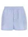 Moschino Striped Cotton Poplin Boxer Shorts In Blue