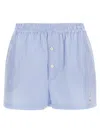 Moschino Striped Cotton Poplin Boxer Shorts In Blue/white