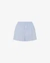Moschino Striped Poplin Shorts Goose Embroidery In Blue