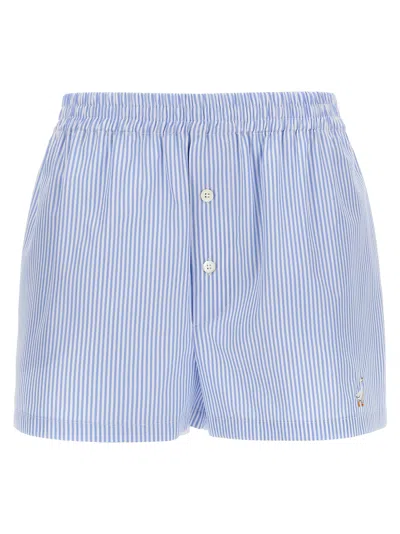 Moschino Poplin Shorts In Light Blue