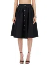 Moschino Black Jewel Button Nylon Blend Skirt