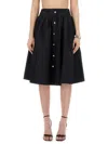 Moschino Black Jewel Button Nylon Blend Skirt In Black