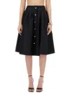 Moschino Black Jewel Button Nylon Blend Skirt In Black