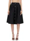 Moschino Black Jewel Button Nylon Blend Skirt In Black