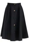 Moschino Knee Length A-line Skirt With Button Detailing In Black