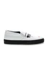 Moschino Portrait Print Cover Shoes In White