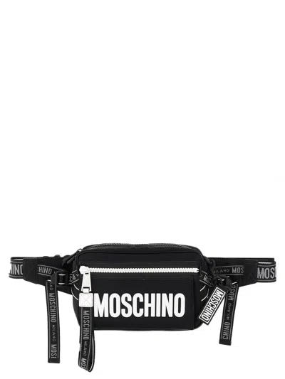 Moschino Pouch With Lettering Logo In Black