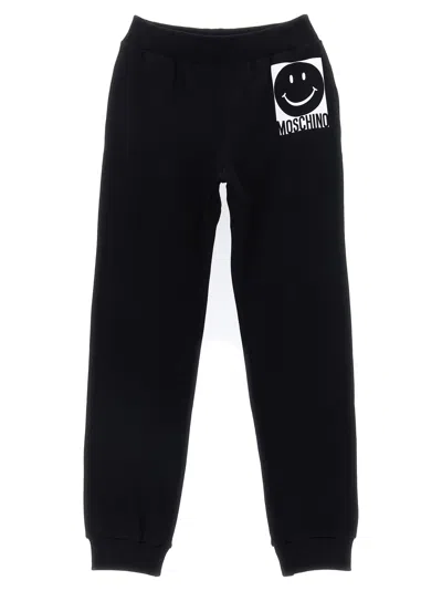 Moschino Kids' Press Joggers In Black