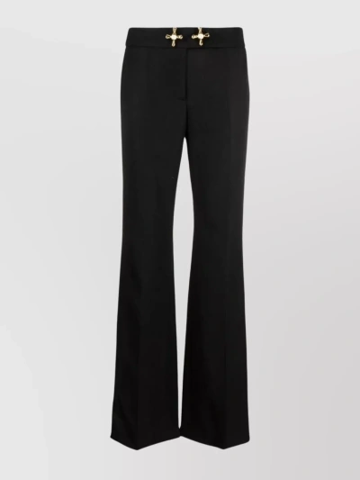 Moschino Pressed Crease Straight Leg Trousers In Black