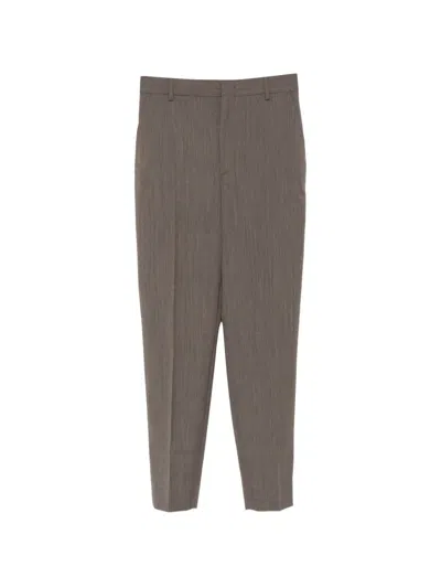 Moschino Pressed-crease Tailored Trousers In Gray