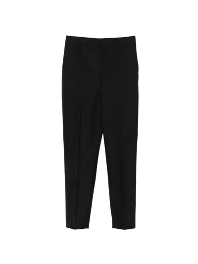 Moschino Pressed-crease Virgin-wool Trousers In Black