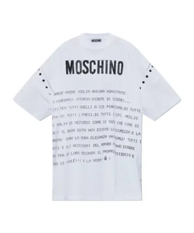 Moschino Logo-print Short-sleeved T-shirt Mini Dress In White