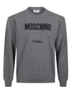 Moschino Print Logo Sweater In Gray