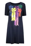 Moschino Print Mini Dress In Blue